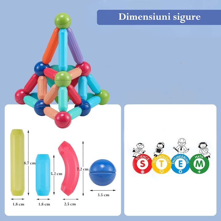 Joc de Constructie cu piese Magnetice